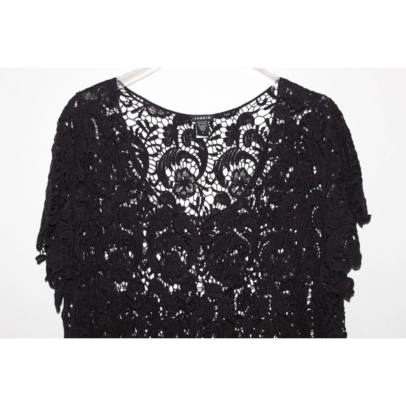 Torrid Floral Sheer Crochet Lace Crop Top Black Women's Plus Size 3 3X H14709 - Picture 4 of 6